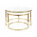 Комплект SIGNAL MUSE (2 стола журнальных) эффект белого мрамора/золотой